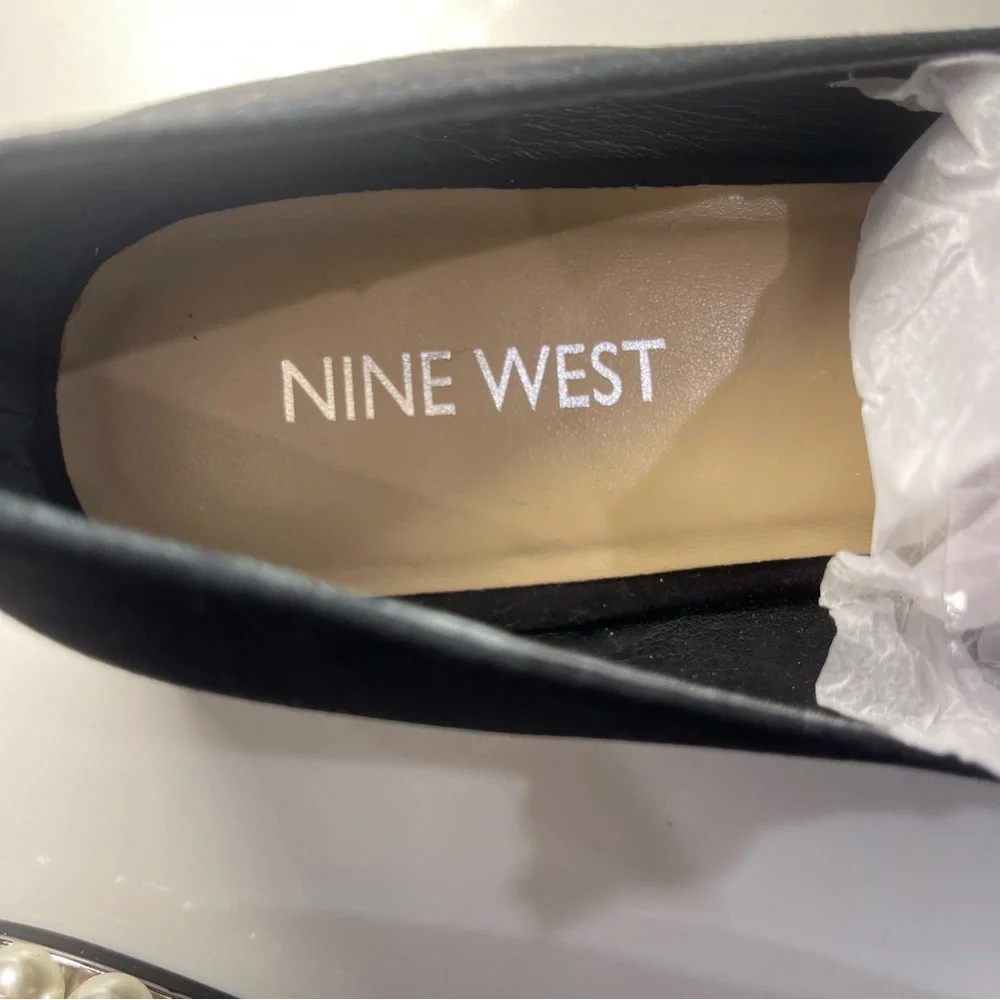 Nine West Black Loafers with Pearl Accent - Picture 5 of 15